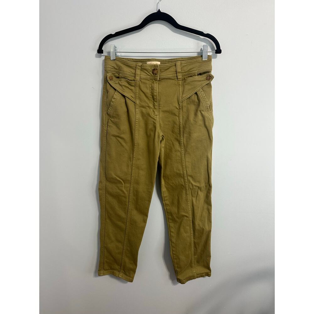 Sezane Herve Trouser in Light Olive Sz 36/ US 4 Women’s Cotton Pants GREAT! - Picture 5 of 10